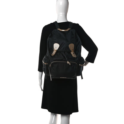 Burberry Nylon Large Rucksack Backpack Black Gold 2 of 13
