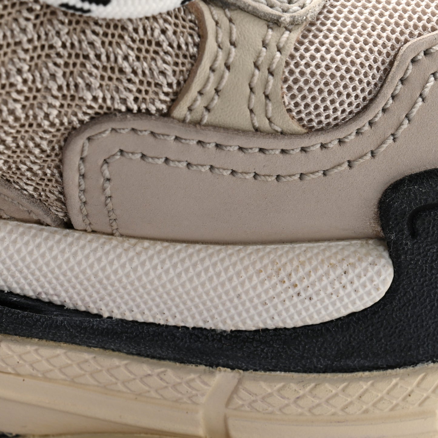 Fabric Mesh Womens Triple S Sneakers 36 Beige Black
