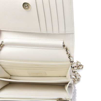 Chanel Caviar Quilted Mini Wallet On Chain WOC White 6 of 9
