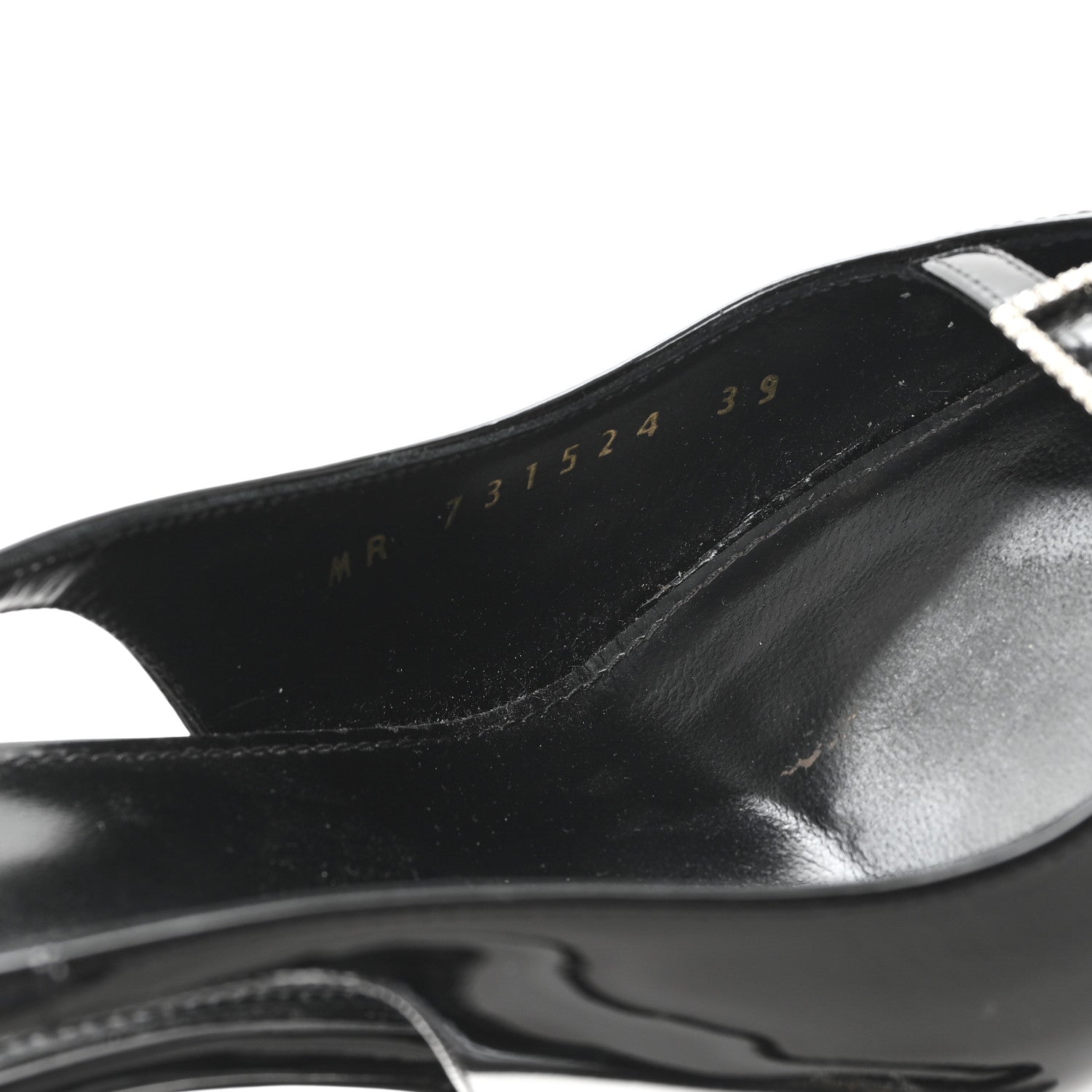 Saint Laurent Vernice 100 Slingback Luna Pumps 39 Black 9 of 10