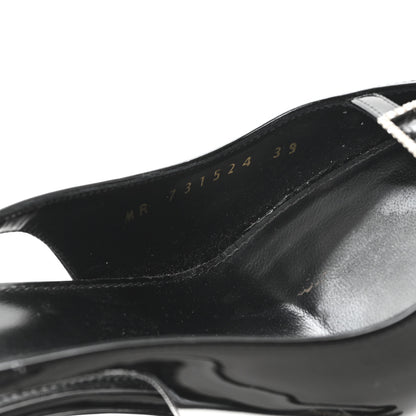 Saint Laurent Vernice 100 Slingback Luna Pumps 39 Black 9 of 10