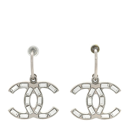 Chanel Baguette Crystal CC Dangle Earrings Gold 1 of 5
