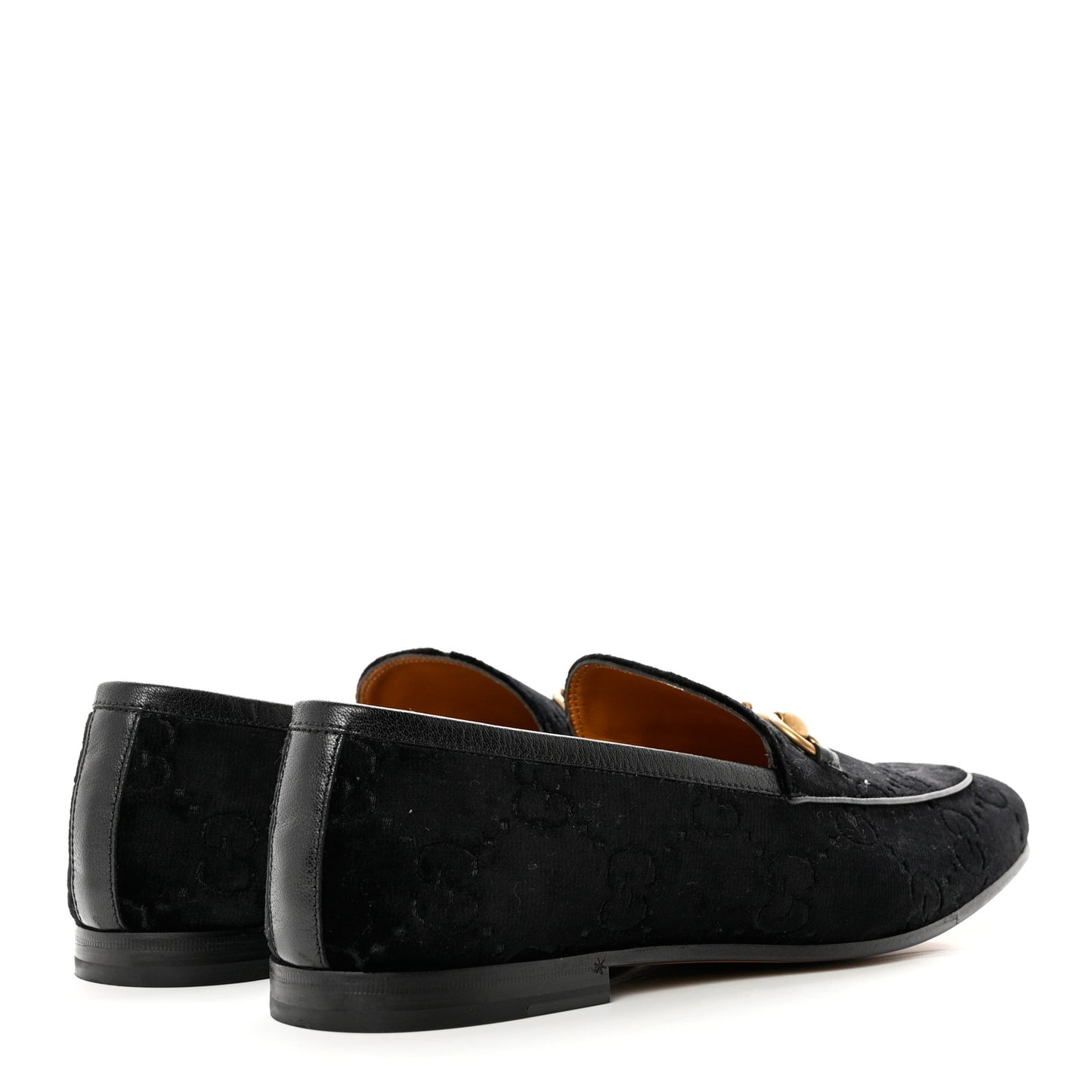 Velvet GG Monogram Horsebit Mens Jordaan Loafers 10 Black