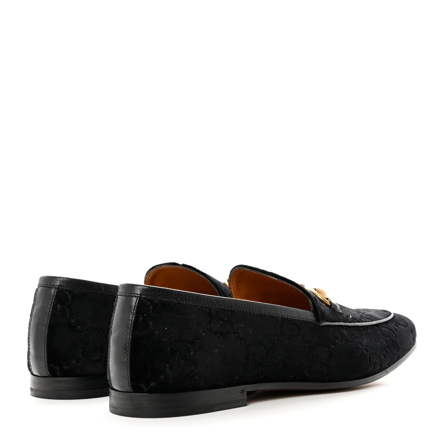 Gucci Velvet GG Monogram Horsebit Mens Jordaan Loafers 10 Black 4 of 8