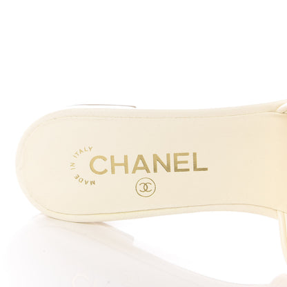 Chanel Calfskin Pearl CC Mules 37 Ivory 8 of 11