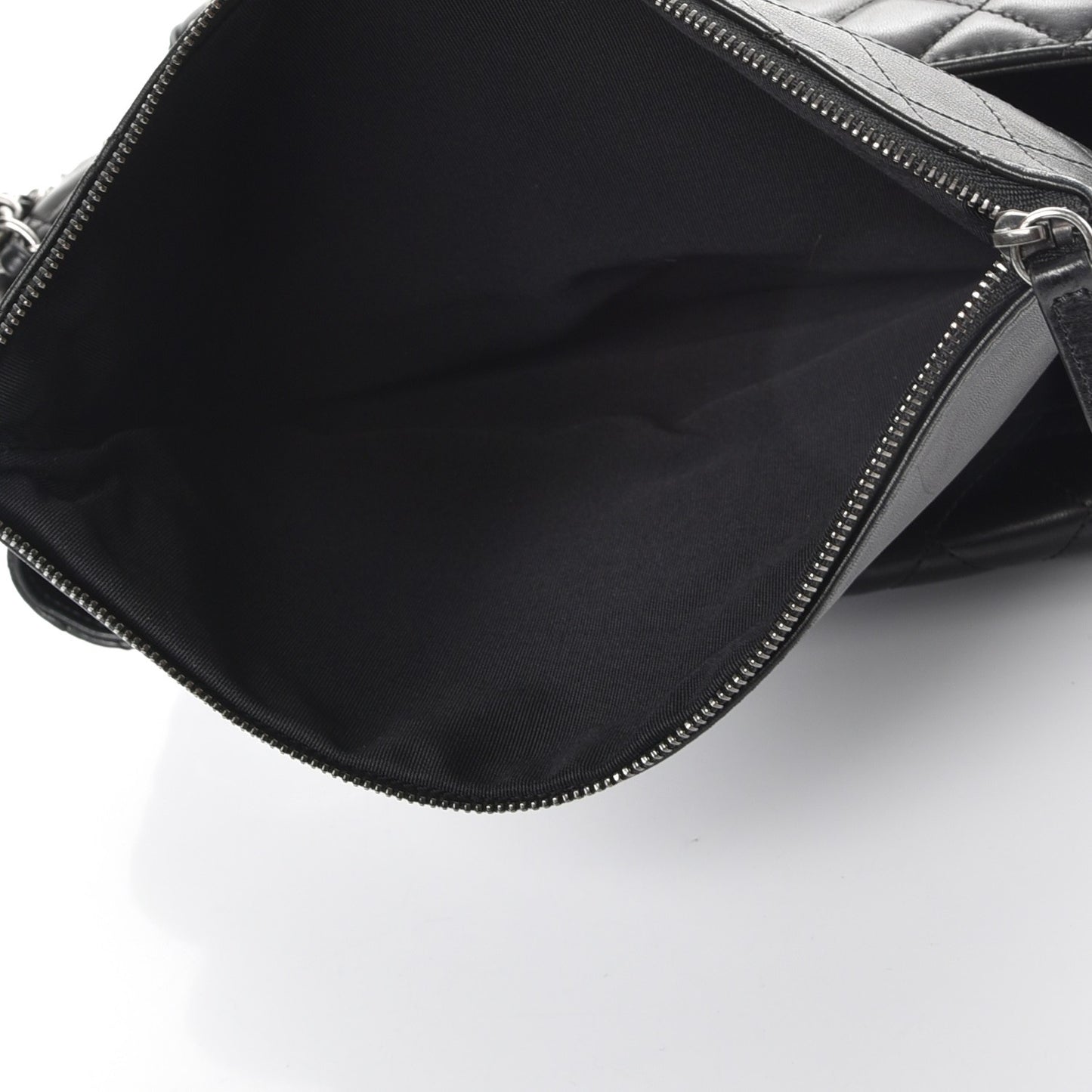 Lambskin Quilted Front Flap Tote Black