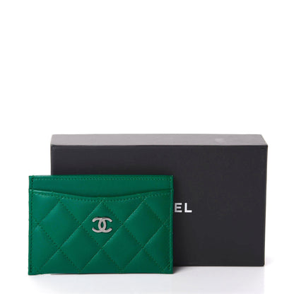 Chanel Lambskin Quilted Card Holder Green 9 of 9