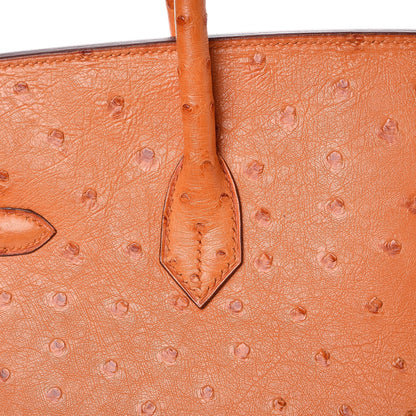 Hermes Ostrich Birkin 35 Orange 28 of 34