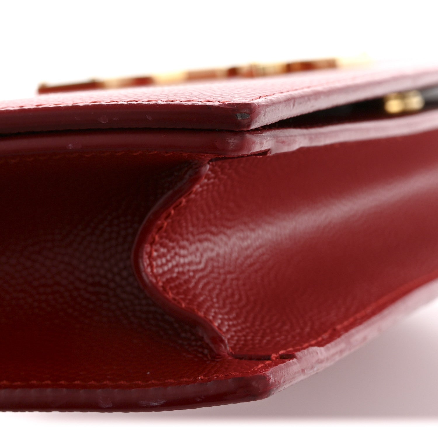 Saint Laurent Grain De Poudre Classic Monogram Kate Clutch New Red 10 of 13