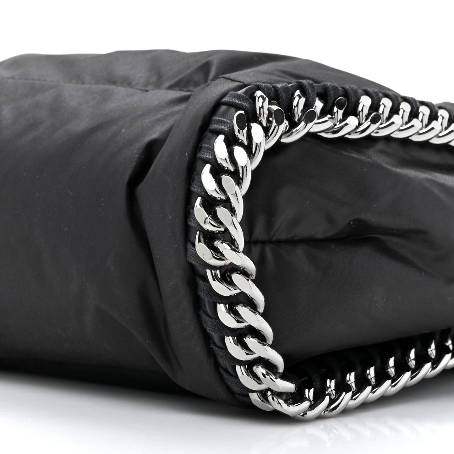 Nylon Quilted Small Falabella Tote Black