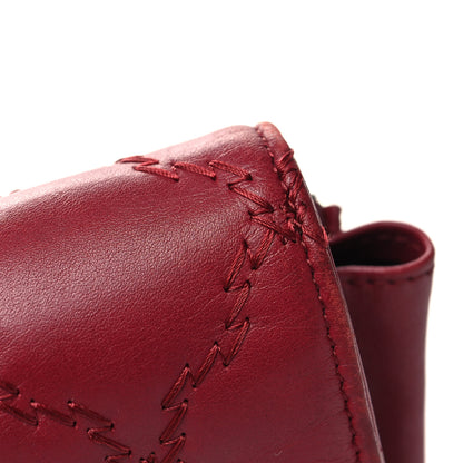 Chanel Calfskin Double Stitch Hamptons Wallet On Chain WOC Red 14 of 14