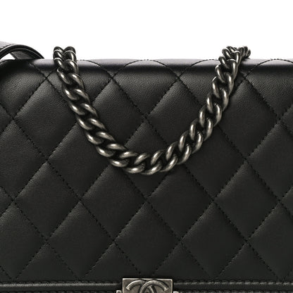 Chanel Lambskin Quilted Boy Wallet On Chain WOC Black 7 of 14