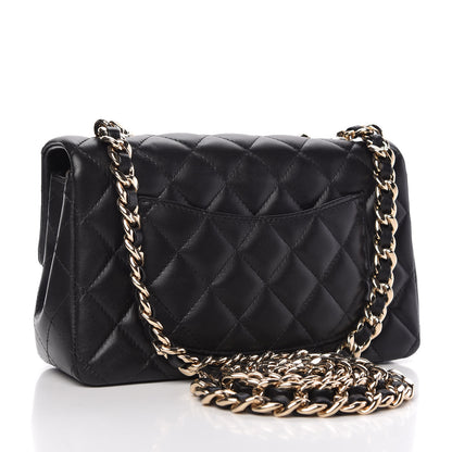 Chanel Lambskin Quilted Mini Coco Charms Rectangular Flap Black 3 of 11