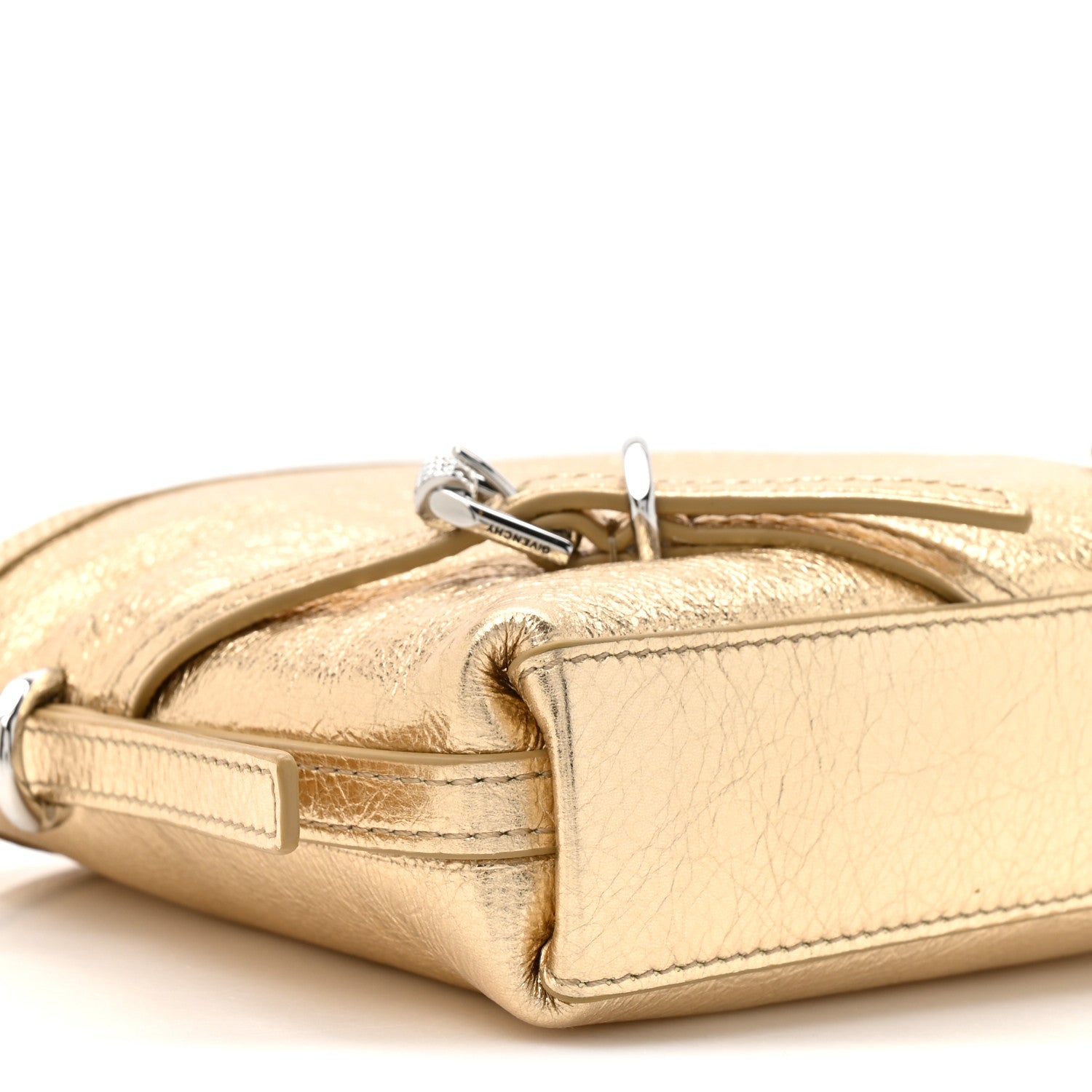 Givenchy Metallic Tumbled Calfskin Nano Voyou Bag Golden Sand 10 of 10
