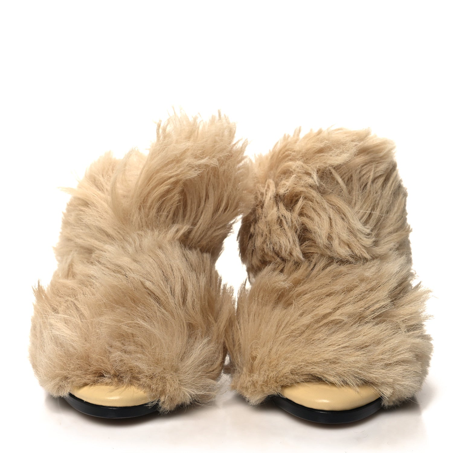 Bottega Veneta Shearling Curve Soft Poodle Slide Sandals 37 Heirloom 2 of 9