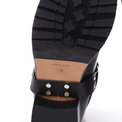 Valentino Garavani Calfskin Nappa Rockstud Spike 20mm Biker Boots 41 Black 6 of 10