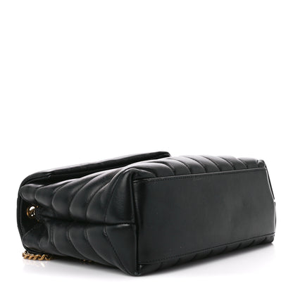 Saint Laurent Calfskin Y Quilted Monogram Small Loulou Chain Satchel Black 4 of 17