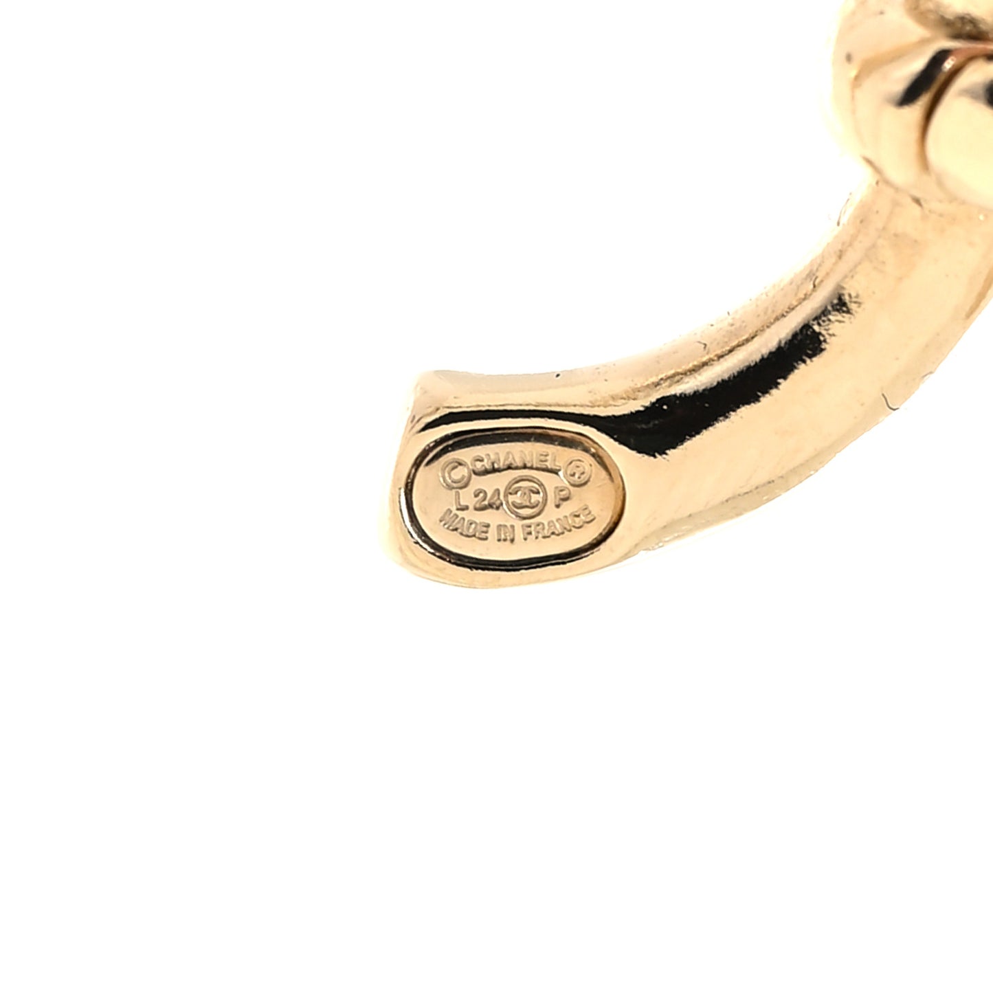 Crystal Bead CC Hoop Drop Earrings Light Gold