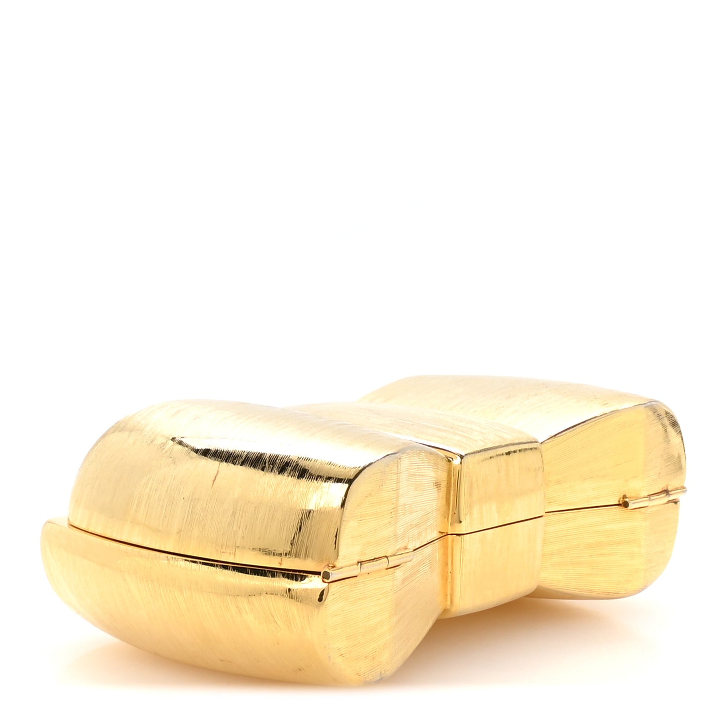 Crystal Bow Minaudiere Clutch Gold