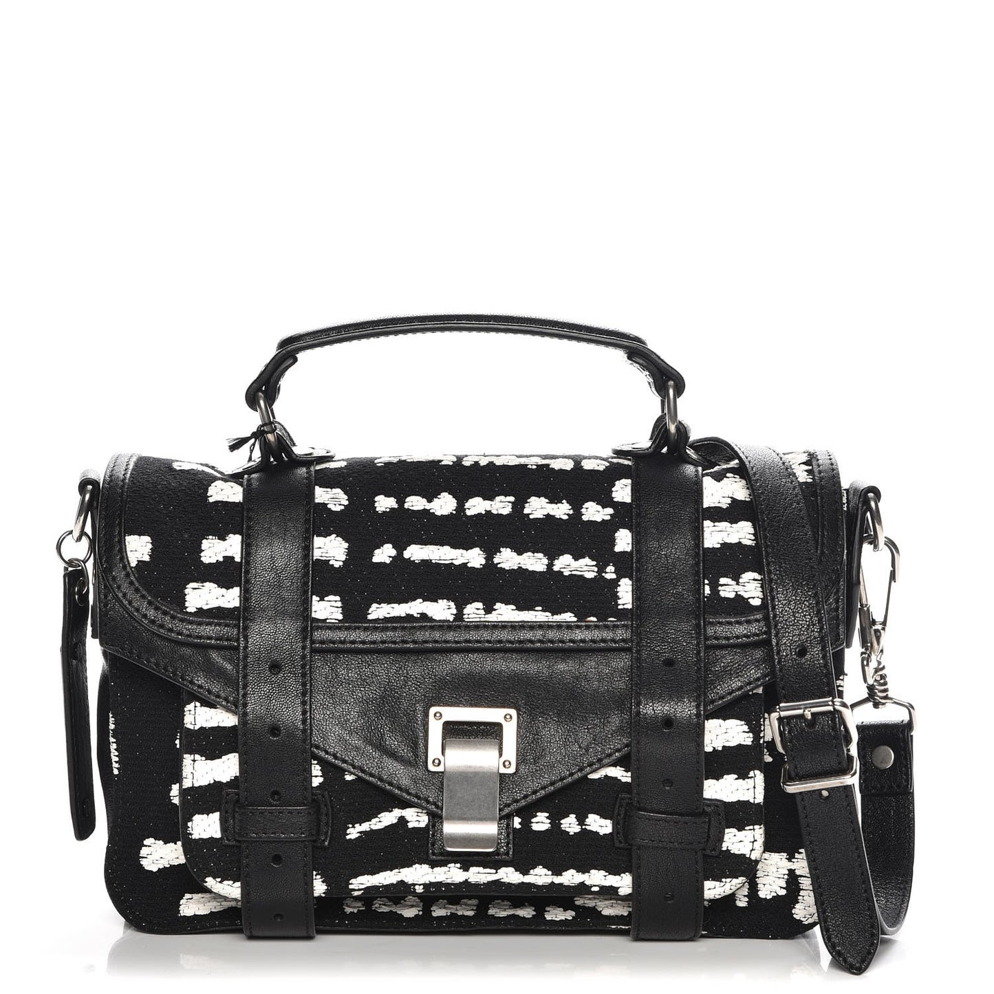 Jacquard Woodblock PS1 Tiny Satchel Black White