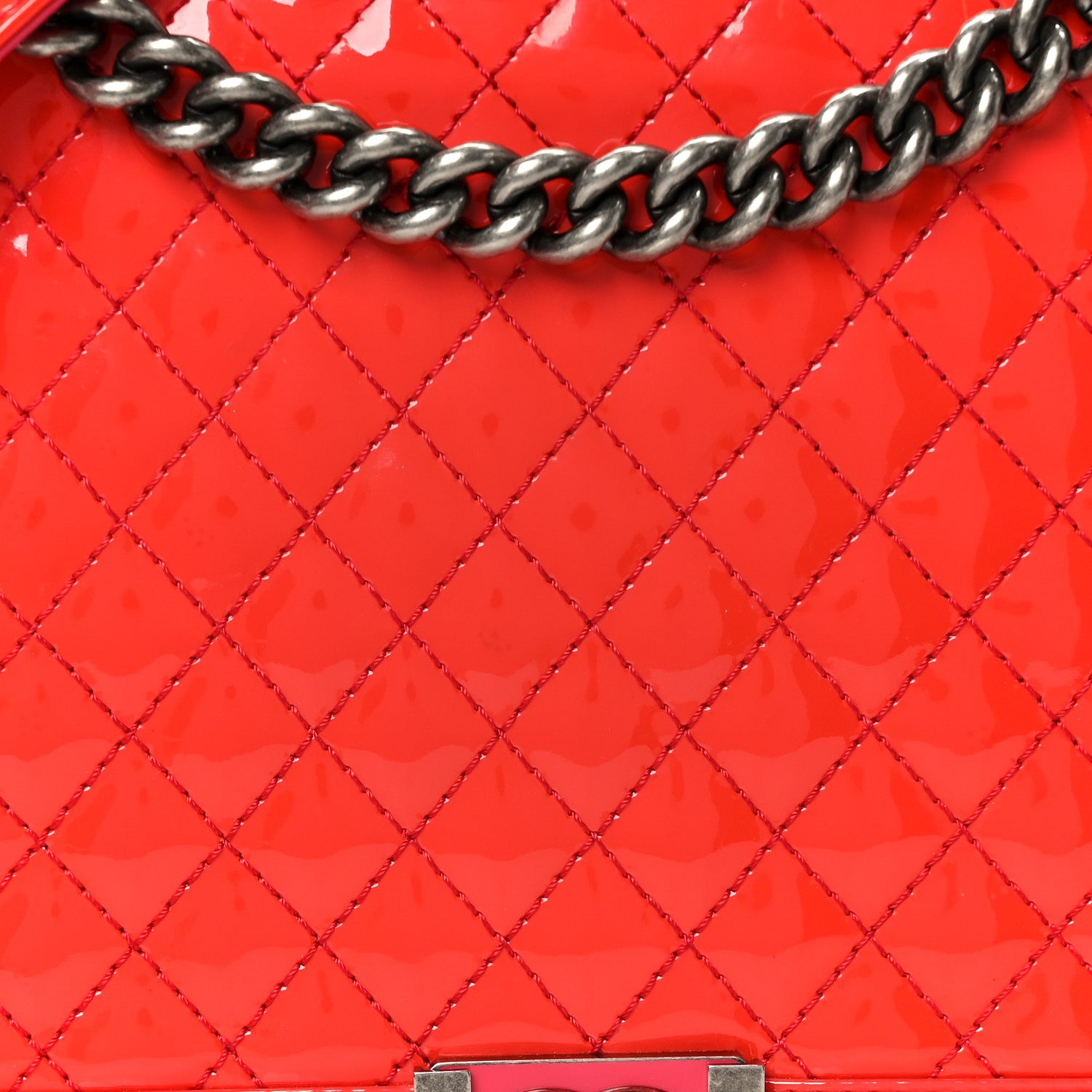Chanel Patent Quilted Large Boy Flap Pink 8 of 10