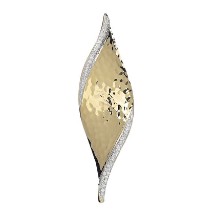 John Hardy 18K Yellow Gold Diamond Wave Pendant 1 of 3