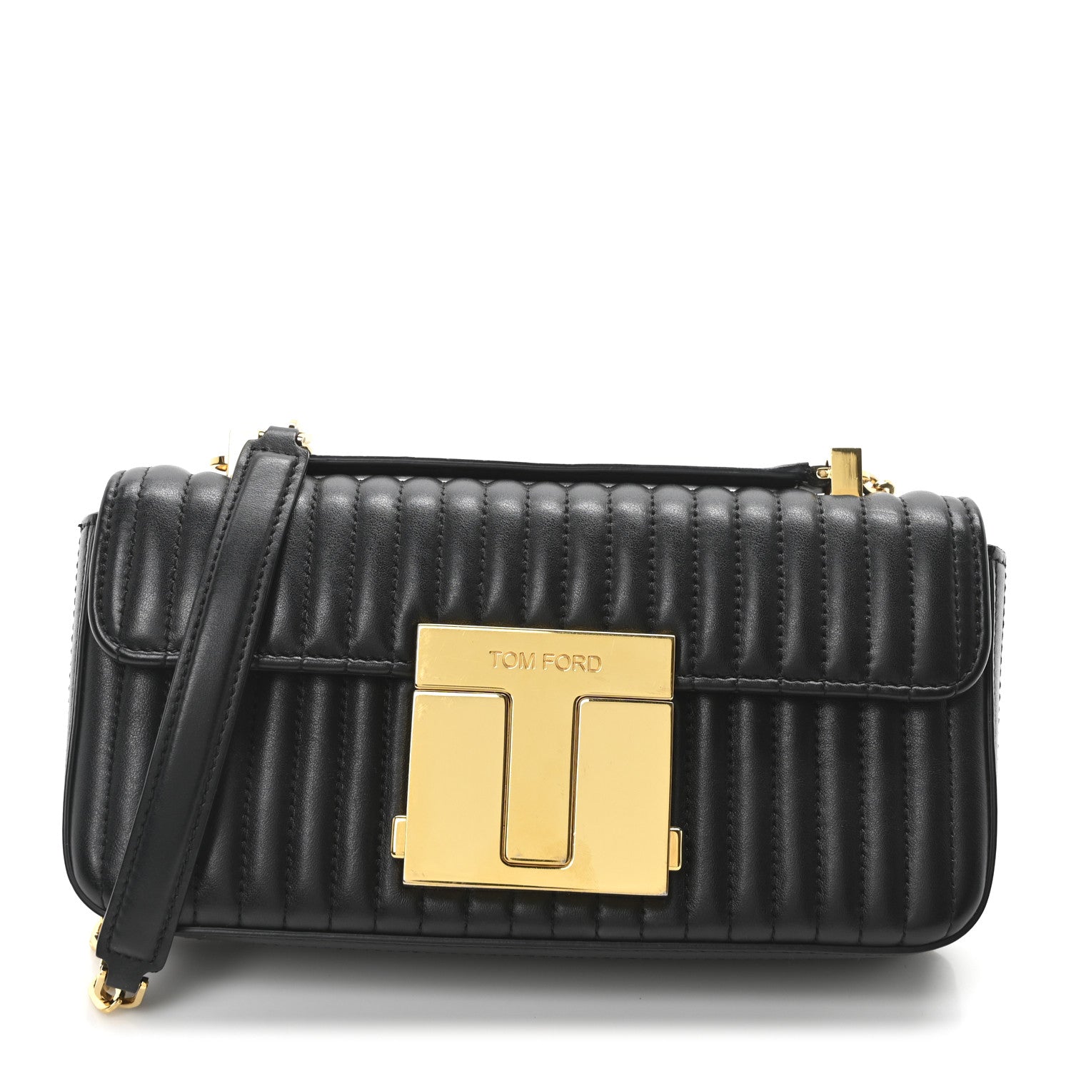 Tom Ford Calfskin Quilted Medium 001 Shoulder Bag Black 1 of 9