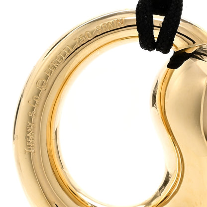 Tiffany 18K Yellow Gold Elsa Peretti Eternal Circle Pendant Cord Necklace 4 of 4