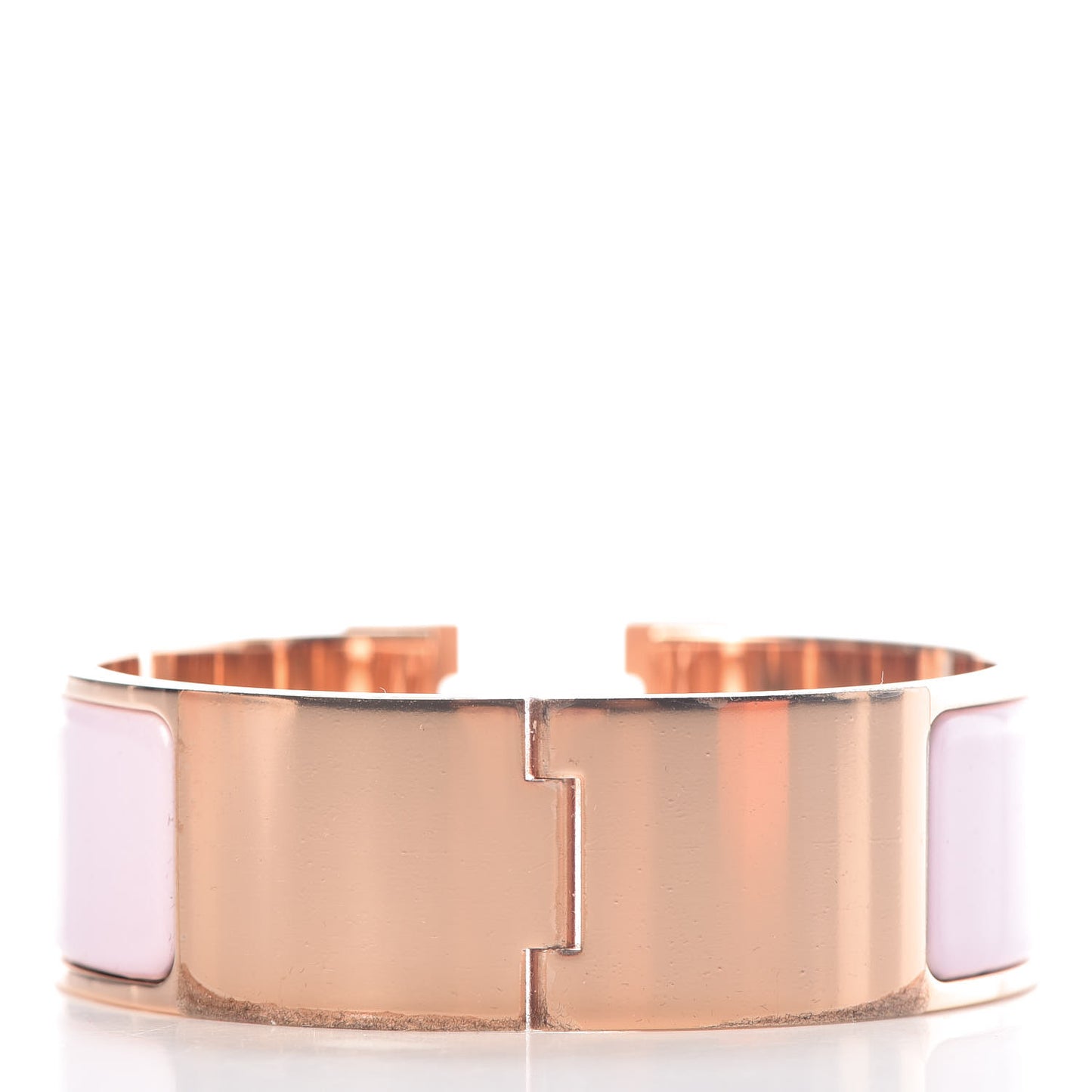 Enamel Wide Clic Clac H Bracelet PM Rose Dragee