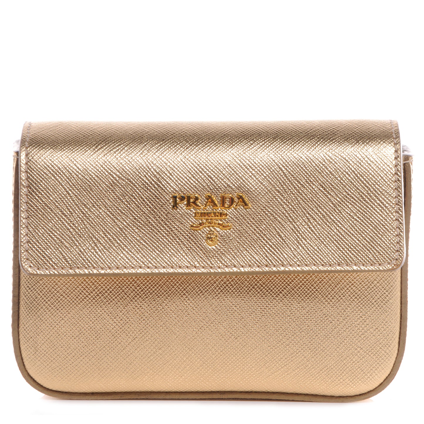 Saffiano Box Clutch Platino