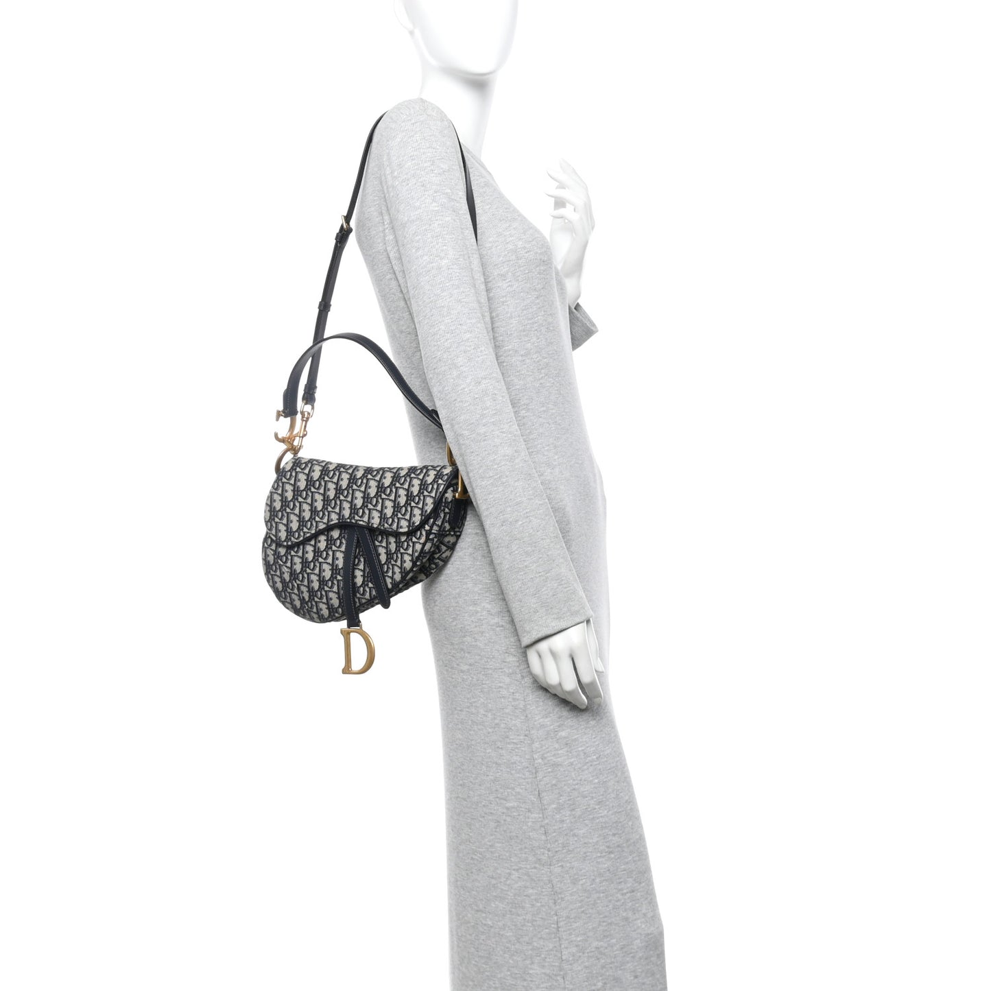 Oblique Saddle Bag With Strap Blue