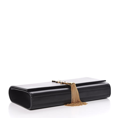 Saint Laurent Calfskin Classic Monogram Tassel Clutch Black 4 of 12