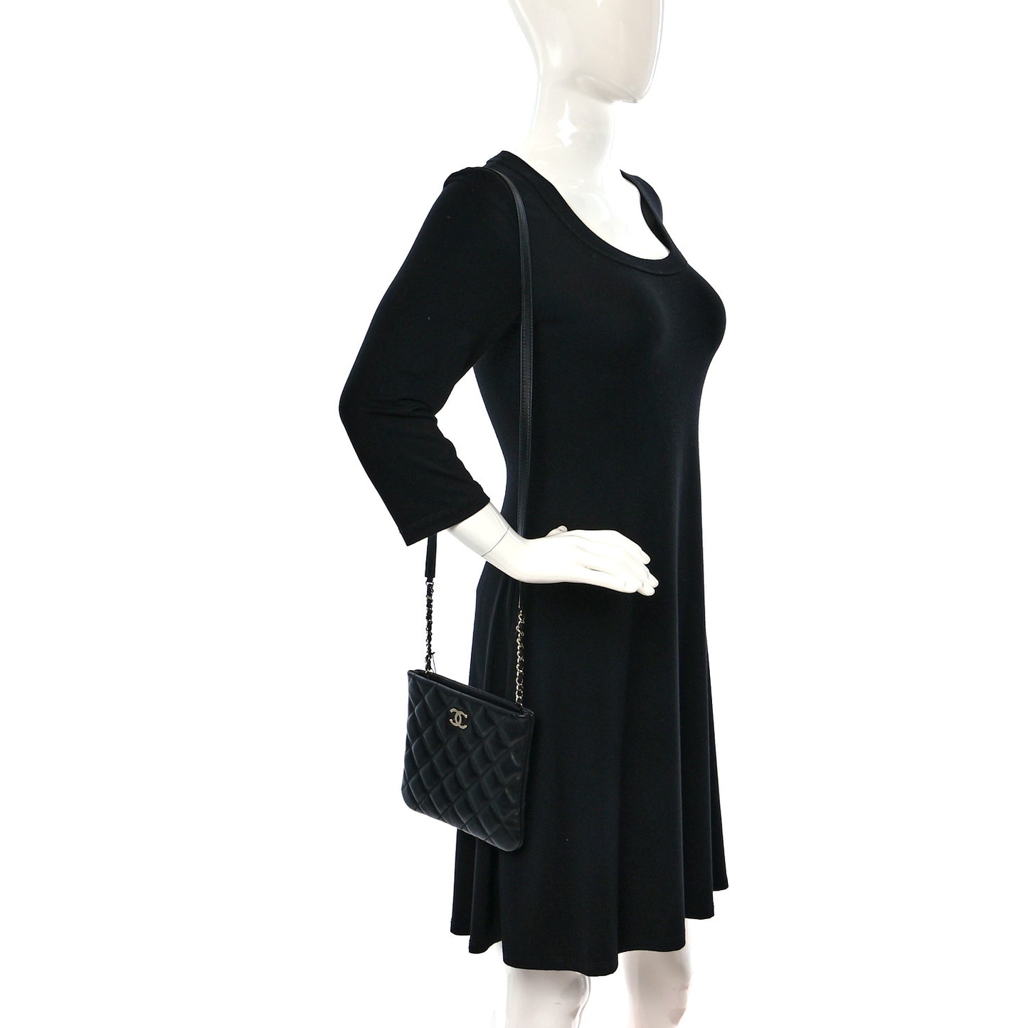 Lambskin Quilted Crossbody Bag Black