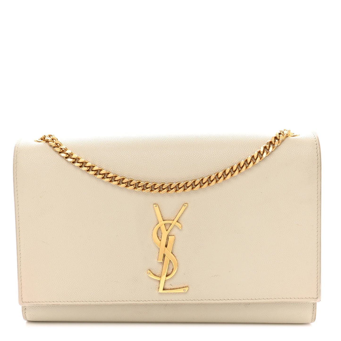 Grain De Poudre Medium Classic Monogram Kate Satchel Crema Soft