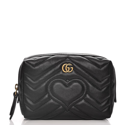 Gucci Calfskin Matelasse GG Marmont Cosmetic Case Black 1 of 8