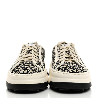 Gucci GG Monogram Jacquard Womens 1977 Tennis Platform 52mm Sneakers 38 Black Mystic White 2 of 8