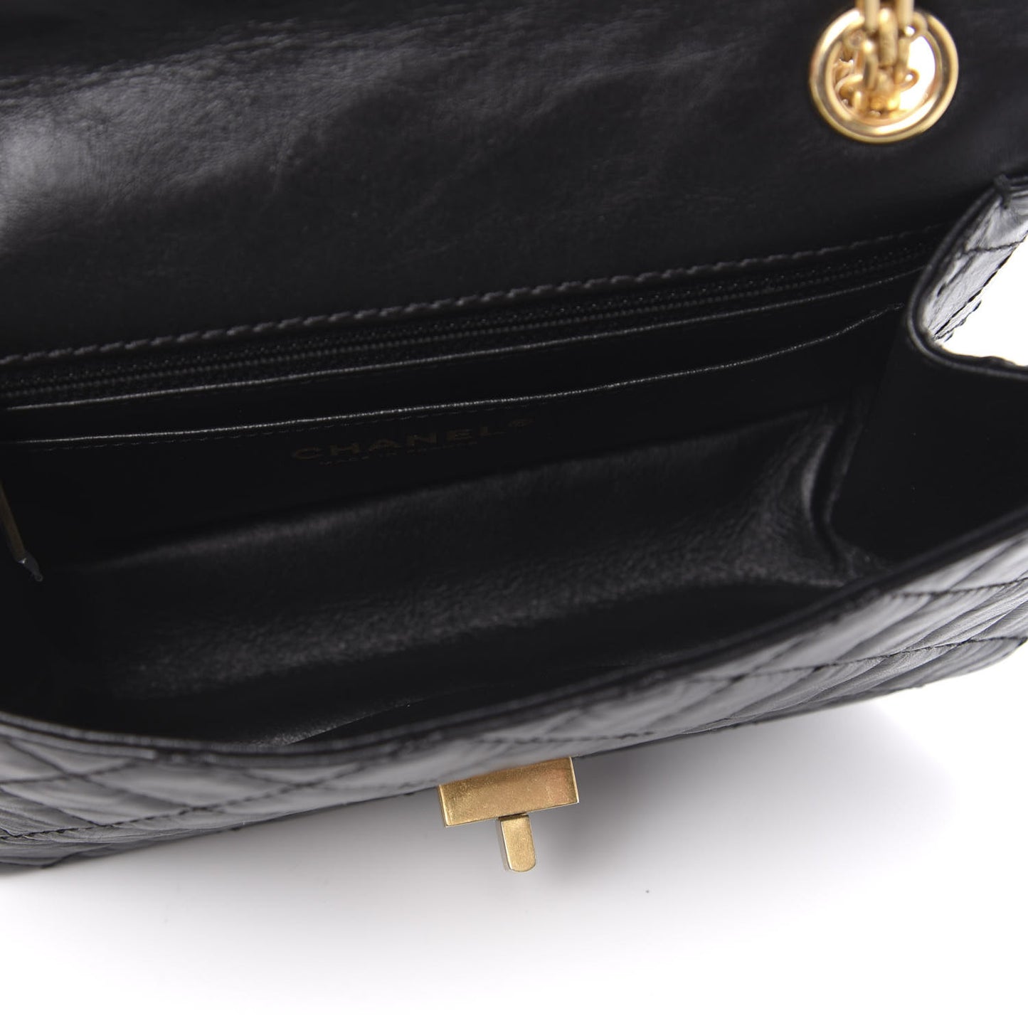 Aged Calfskin Quilted 2.55 Reissue Mini Flap Black