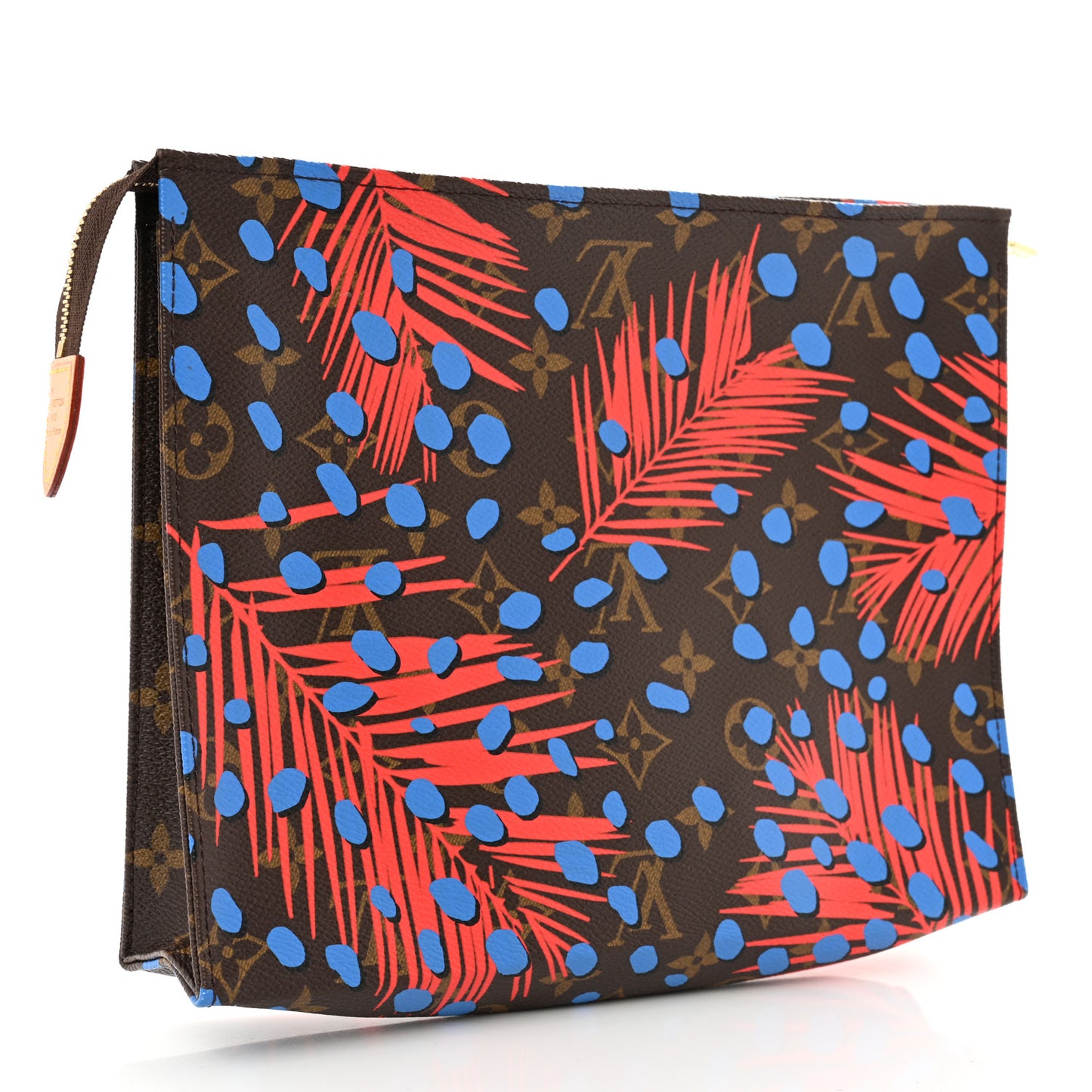 Monogram Jungle Dots Toiletry Pouch 26 Coquelicot Denim