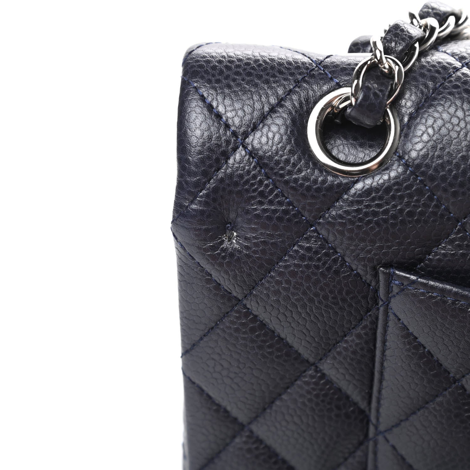 Chanel Lambskin Quilted Medium Double Flap Navy 17 of 17