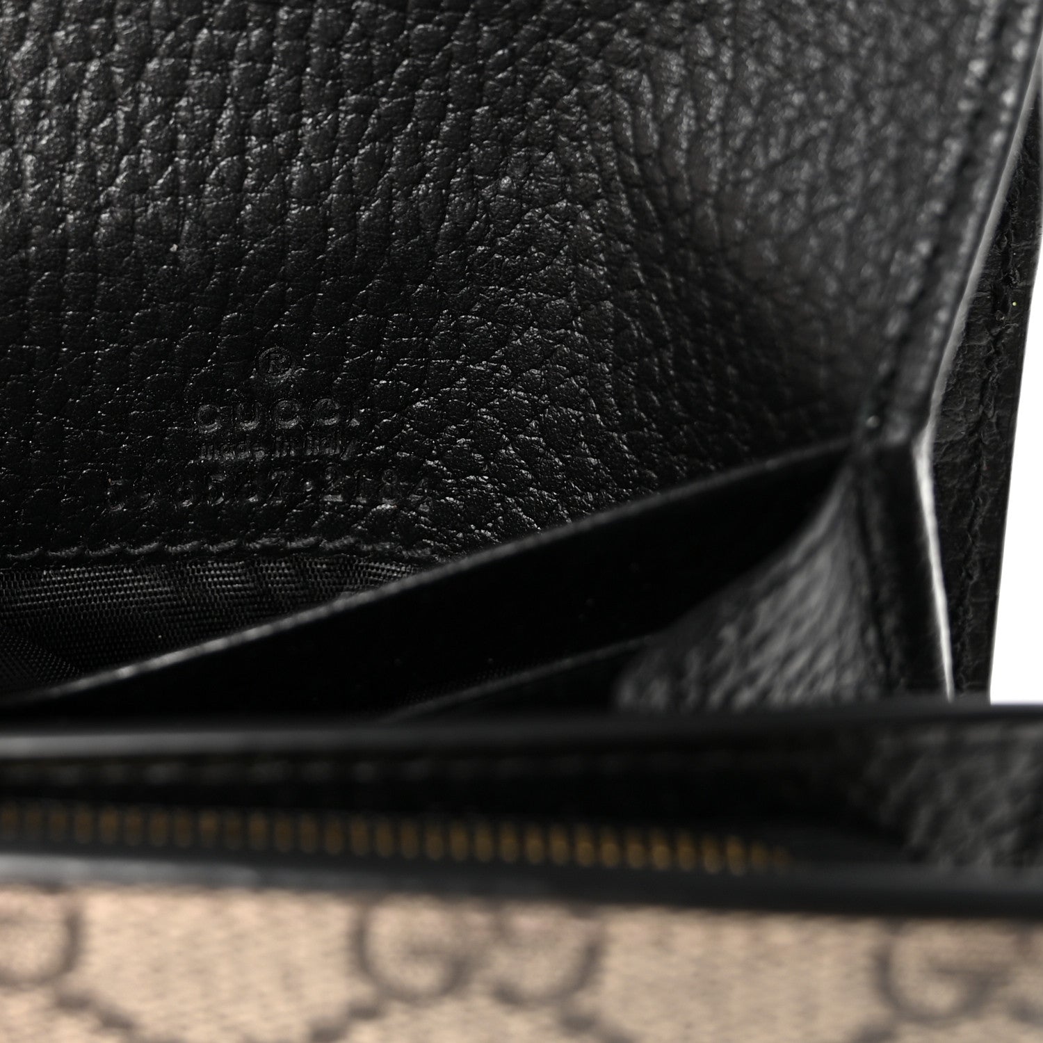 Gucci Dollar Calfskin GG Supreme Monogram Medium GG Marmont Wallet Black Beige Ebony 6 of 6