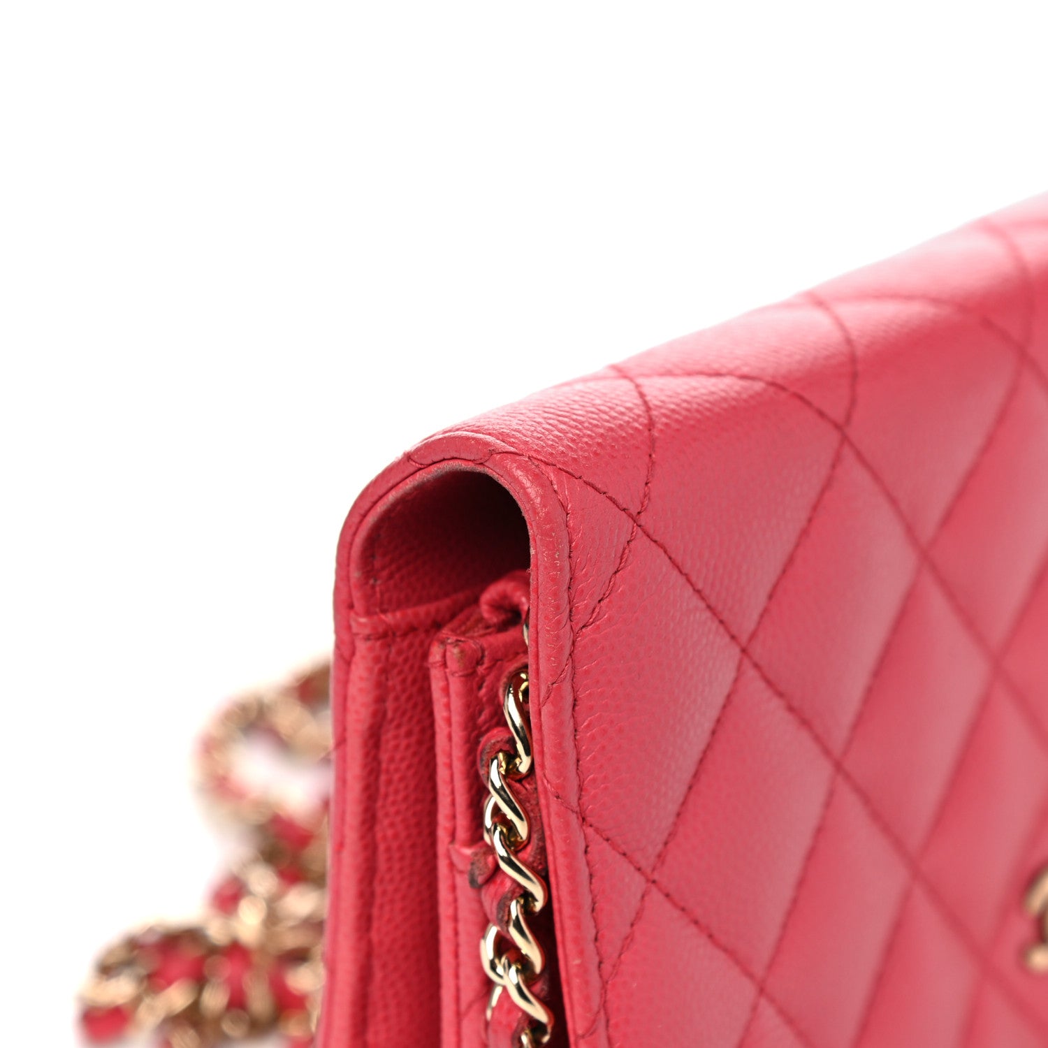 Chanel Caviar Quilted Wallet On Chain WOC Dark Pink 19 of 22