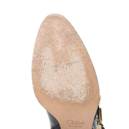 Chloe Nappa Sheepskin Studded Susanna Ankle Boots 39 Black 8 of 12