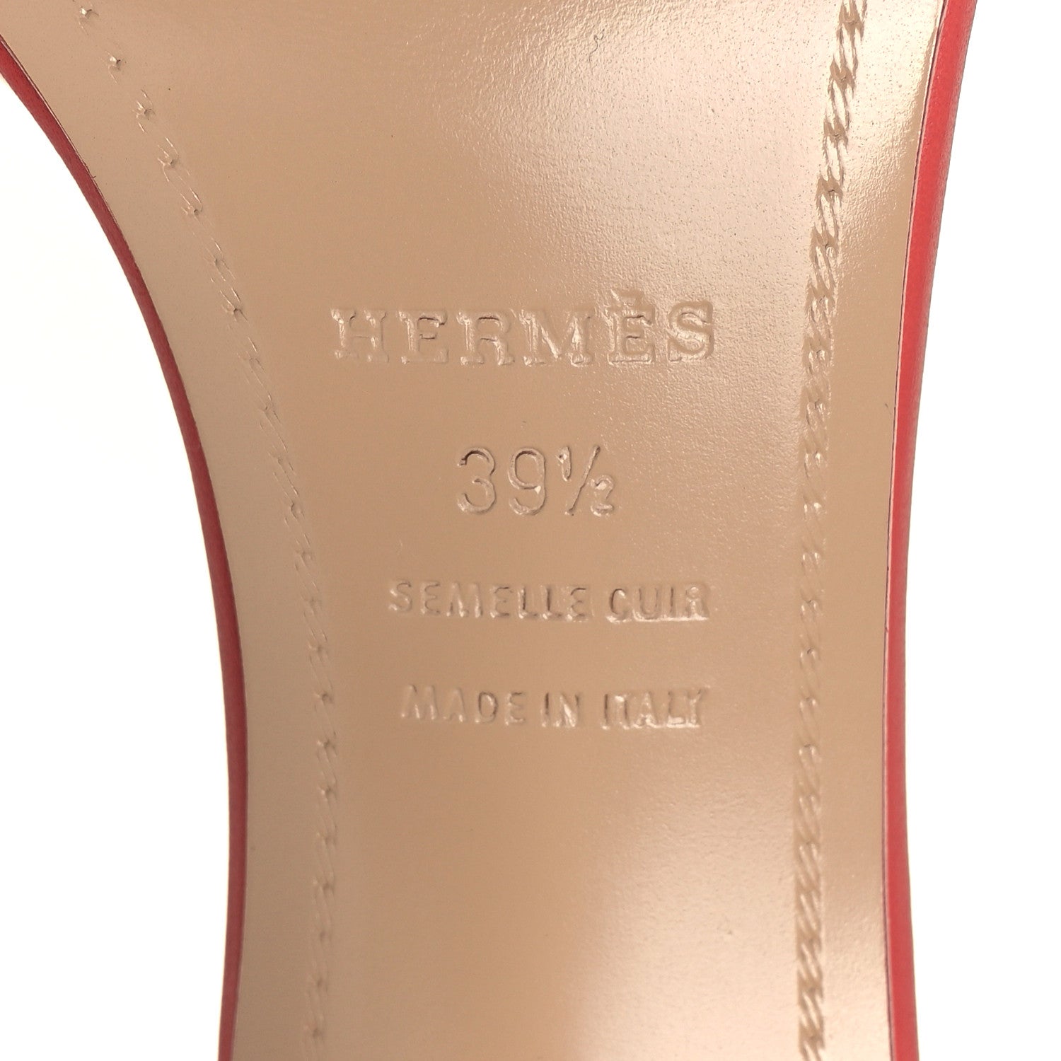 Hermes Lizard Calfskin Premiere 105 Sandals 39.5 Rouge Blush 6 of 8