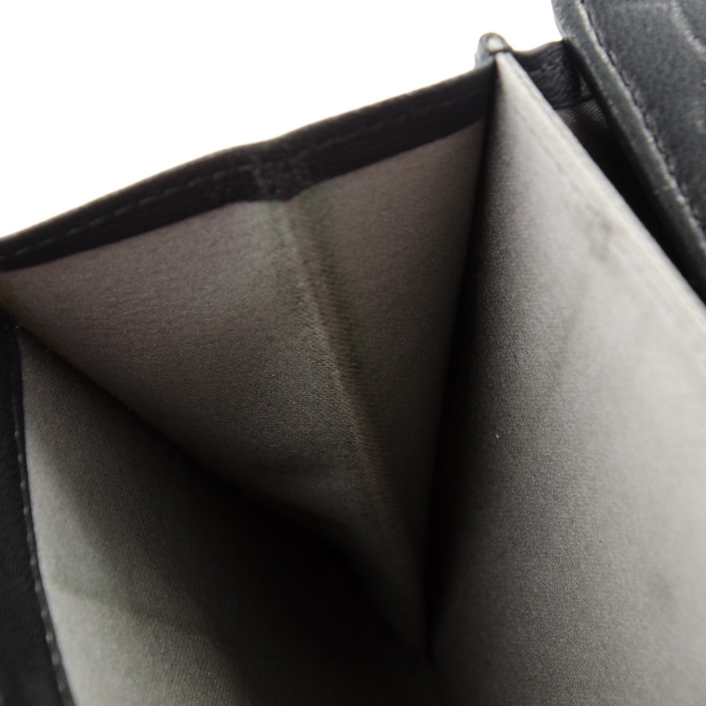 Lambskin Embossed Camellia French Wallet Black