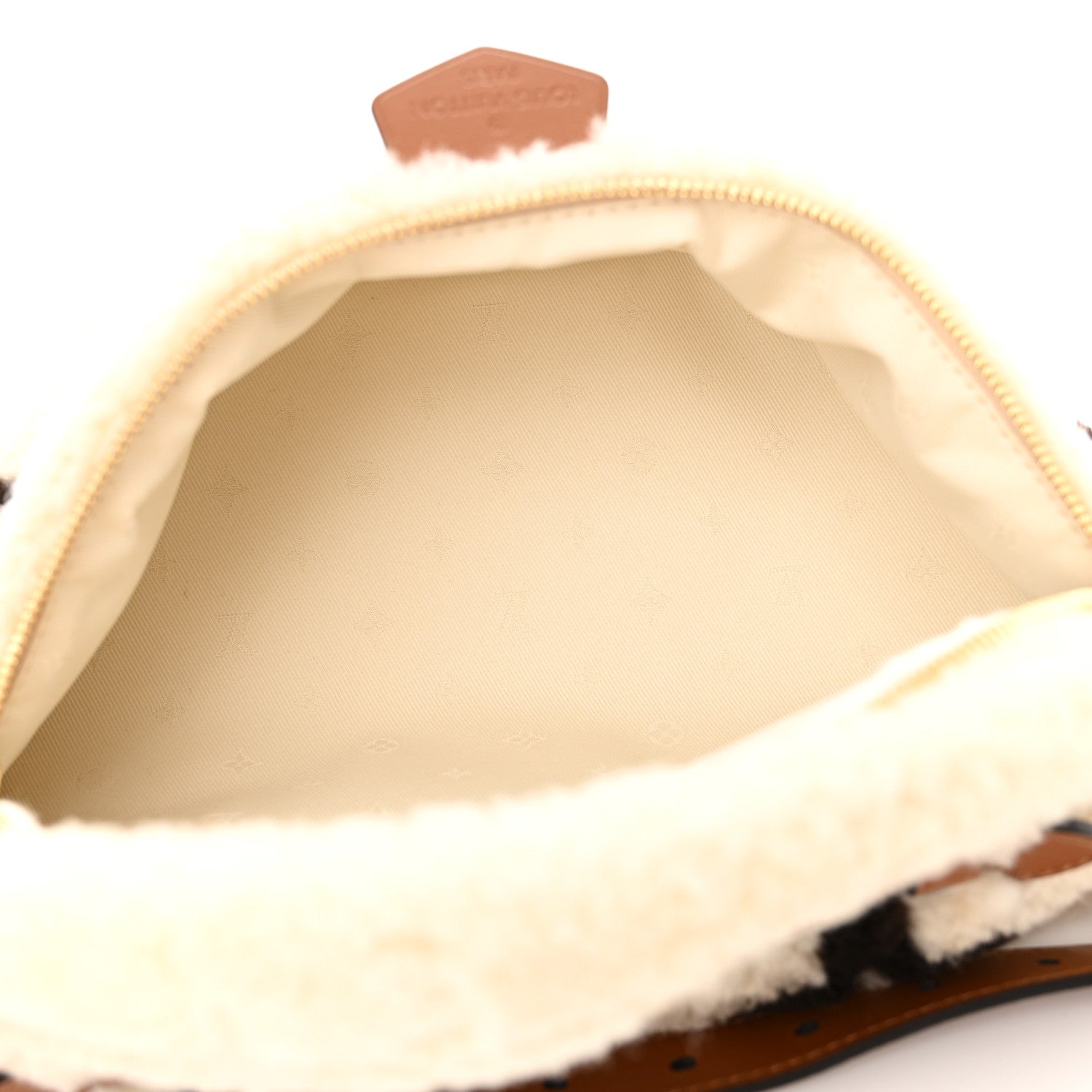 Louis Vuitton Shearling Monogram LV Ski Bumbag Cream Brown 5 of 10