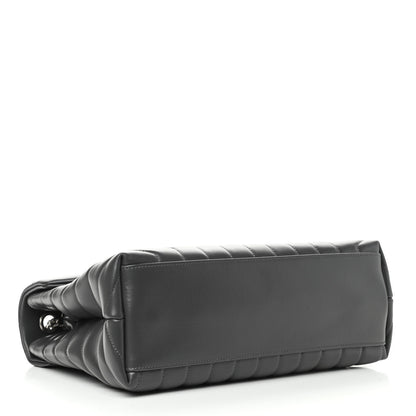 Saint Laurent Calfskin Y Quilted Monogram Medium Loulou Chain Satchel Asphalt 4 of 10