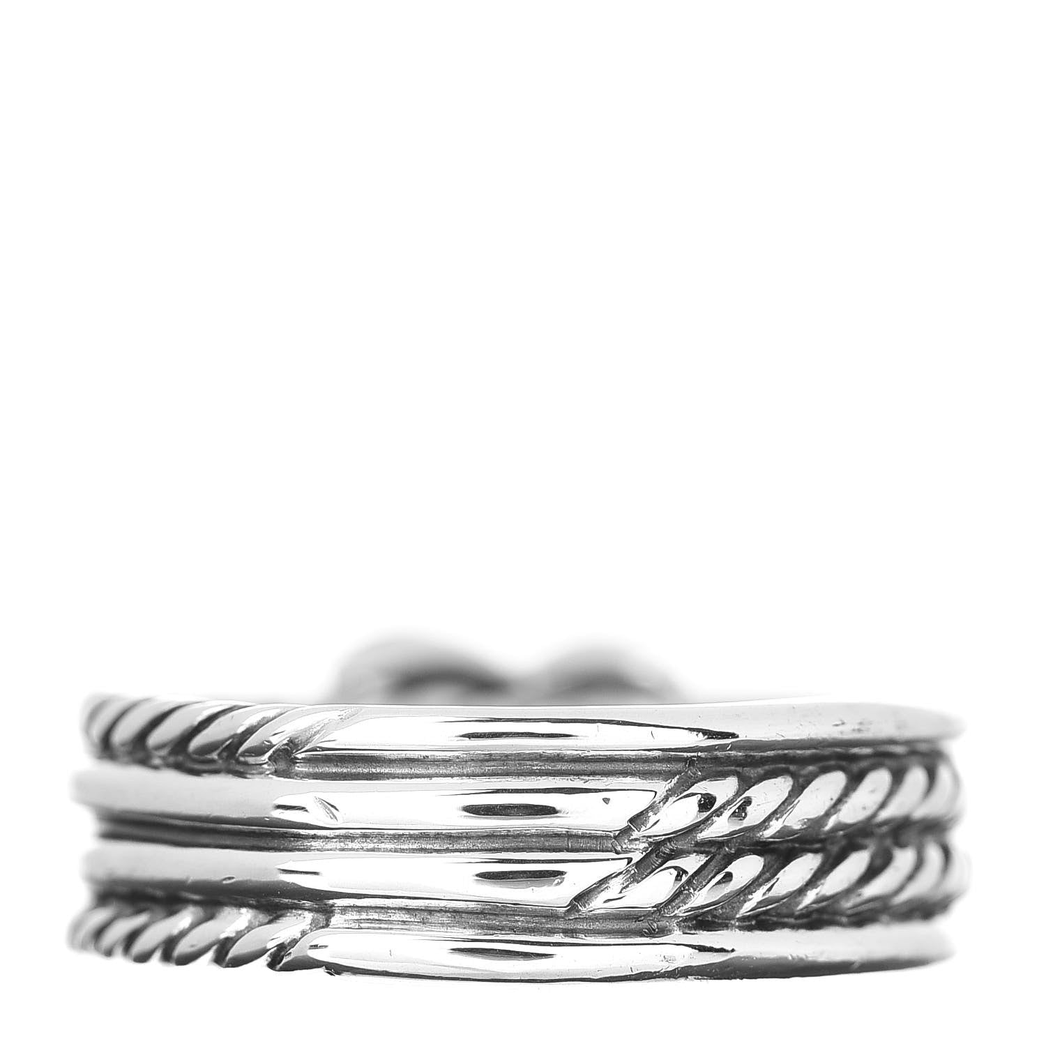 David Yurman Sterling Silver Diamond X Crossover Ring 50 5.5 4 of 5