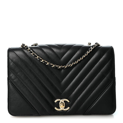 Chanel Calfskin Chevron Quilted Small Statement Flap Black 1 of 10