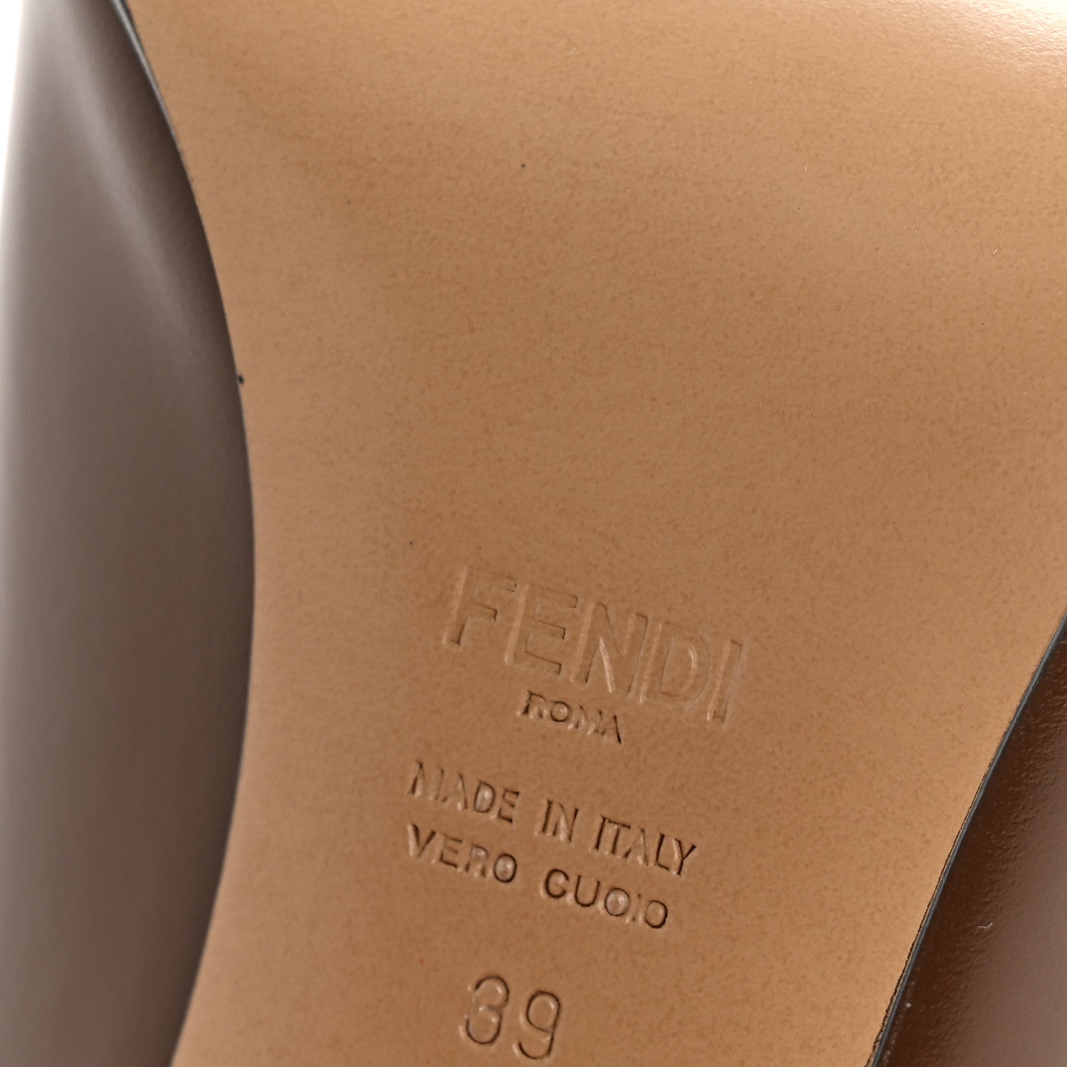 Fendi Lambskin Filo 95mm Sandals 39 Gianduia 7 of 9
