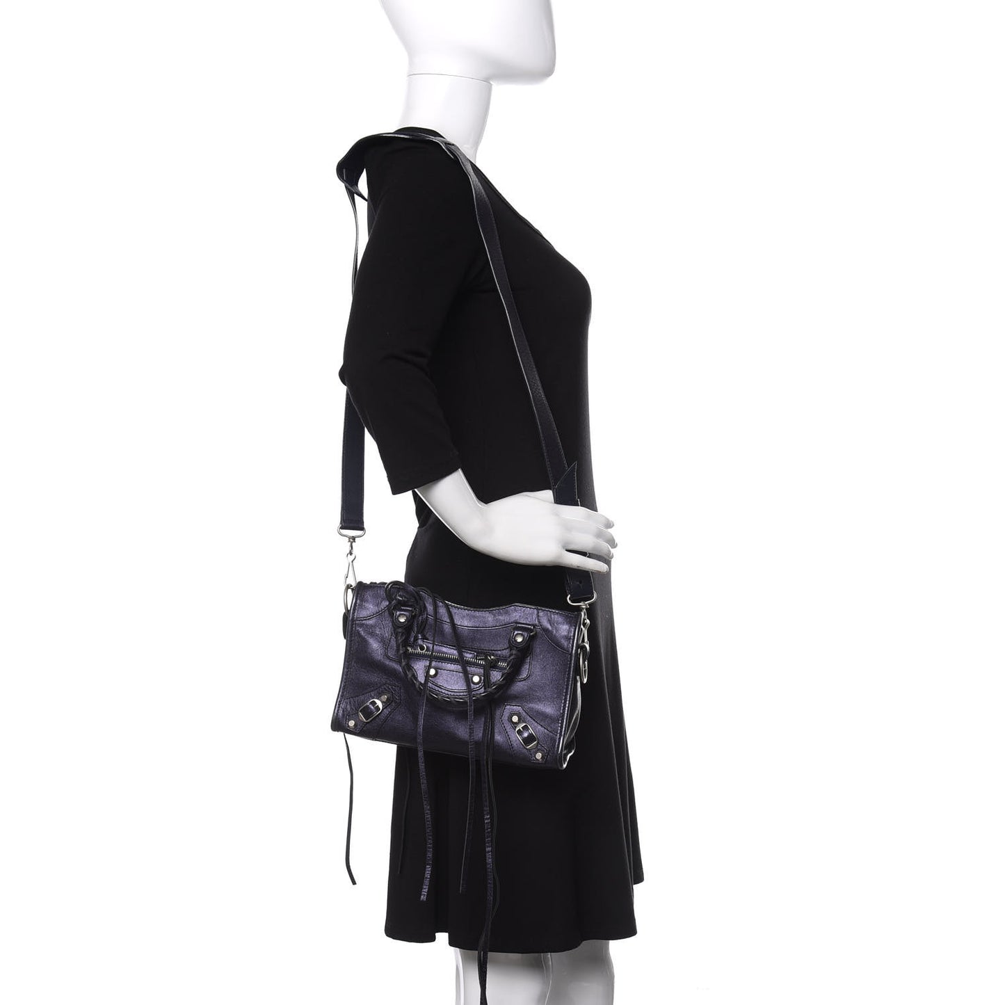 Metallic Agneau Classic Silver Hardware Mini City Maree